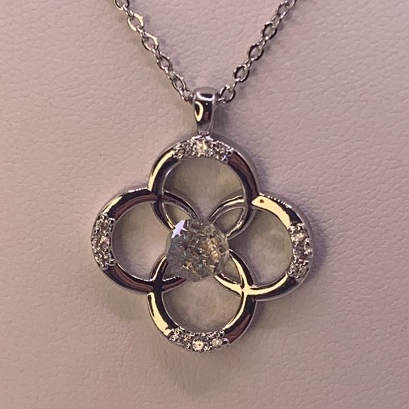 4 Ring Swarovski Crystal Elements Necklace - Picture 2 of 4